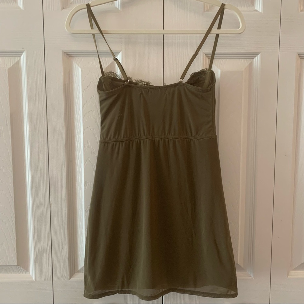 Urban Outfitters Olive Tank/Dress with Lace Trim Size XS - Picture 2 of 9